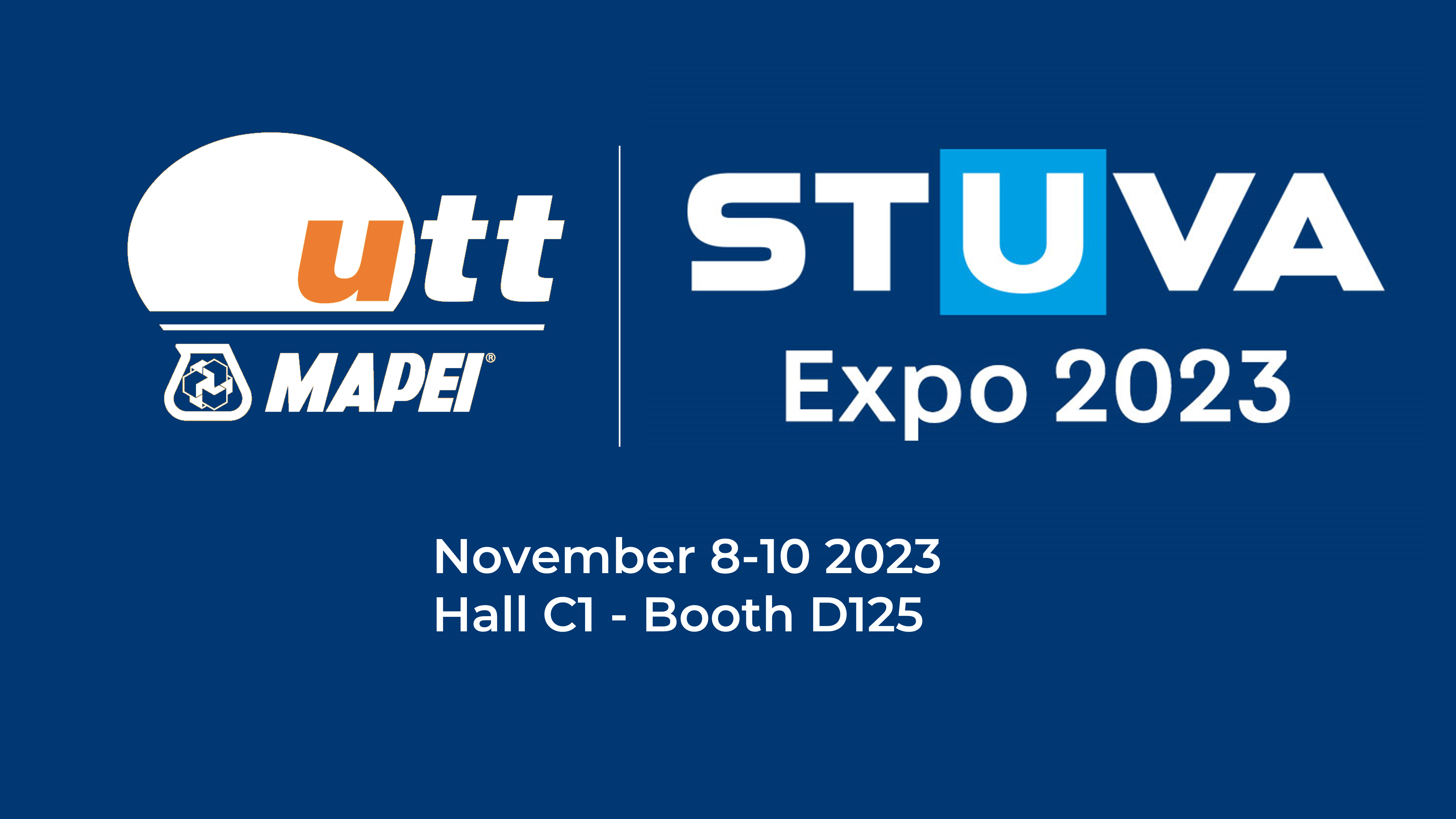 Mapei UTT will be present at STUVA Expo 2023